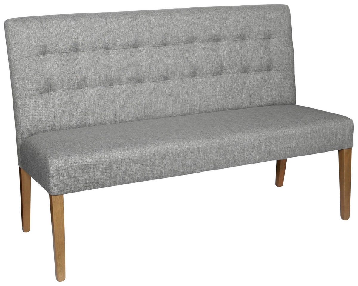 SITZBANK 141/95/64 cm  in Hellgrau  - Eichefarben/Hellgrau, KONVENTIONELL, Holz/Textil (141/95/64cm) - Carryhome