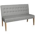 SITZBANK 141/95/64 cm  in Hellgrau  - Eichefarben/Hellgrau, KONVENTIONELL, Holz/Textil (141/95/64cm) - Carryhome