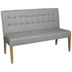 SITZBANK 141/95/64 cm  in Hellgrau  - Eichefarben/Hellgrau, KONVENTIONELL, Holz/Textil (141/95/64cm) - Carryhome