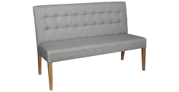 SITZBANK 141/95/64 cm  in Hellgrau  - Eichefarben/Hellgrau, KONVENTIONELL, Holz/Textil (141/95/64cm) - Carryhome