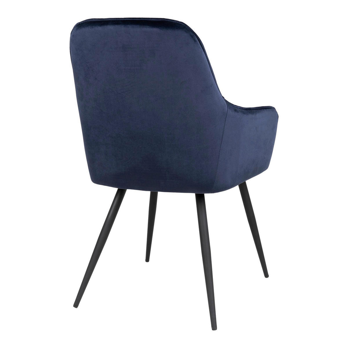 STOL MED ARMSTÖD SET 2 styck sammet  - svart/mörkblå, Modern, metall/textil (57/87/65cm) - MID.YOU