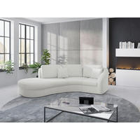 ECKSOFA in Flachgewebe Weiss  - Weiss/Schwarz, Modern, Kunststoff/Textil (230/266cm) - Sit & More