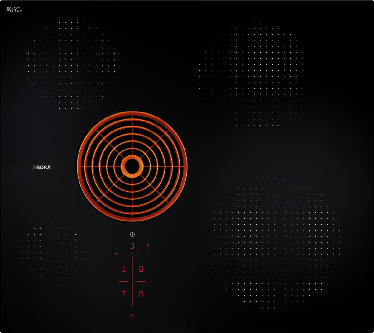 KOCHFELD-DUNSTABZUG-KOMBI PURSU  - Schwarz, Basics, Glas/Metall (58/51,5/19,9cm) - Bora