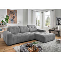 ECKSOFA in Chenille Dunkelgrau  185/292 cm  - Dunkelgrau/Schwarz, MODERN, Textil/Metall (185/292cm) - Livetastic