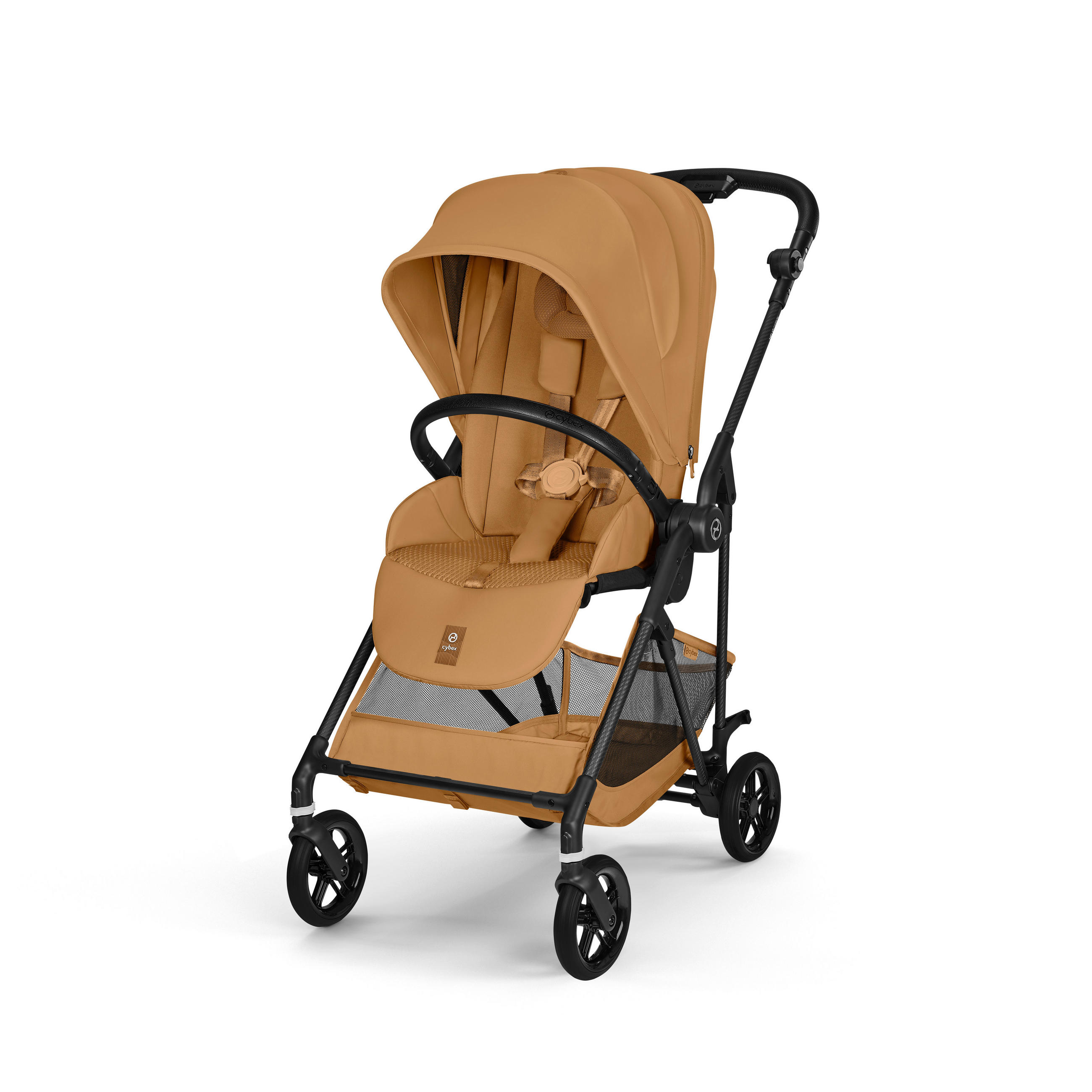 KINDERWAGEN Melio Carbon  - Dunkelgelb/Schwarz, Basics, Textil/Metall (82-91/49/96,5 - 107cm) - cybex GOLD