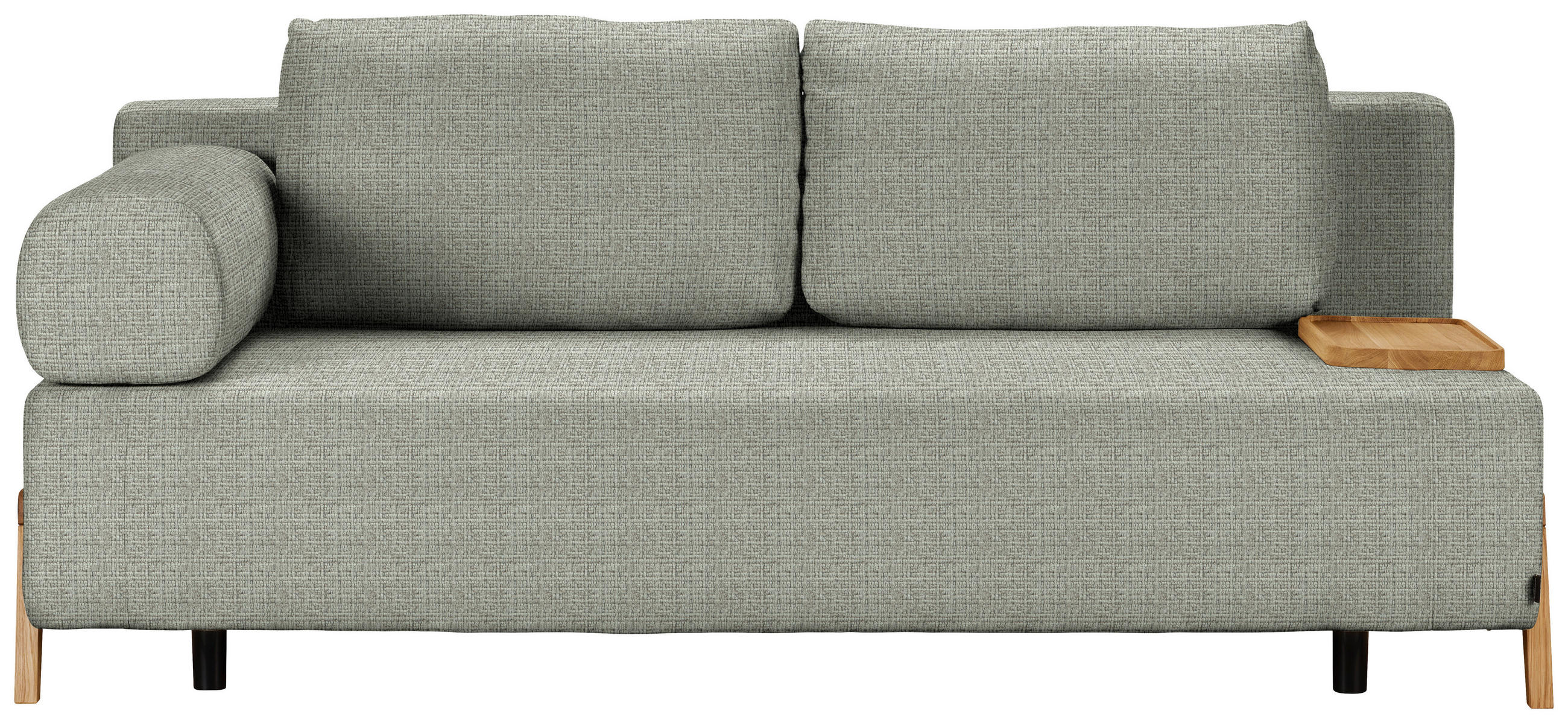 SCHLAFSOFA Chenille Greige  - Greige/Naturfarben, Design, Holz/Textil (211/88/102cm) - Niels Andersson