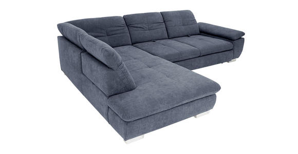 ECKSOFA in Chenille Grau  - Chromfarben/Grau, Design, Textil (242/313cm) - Xora