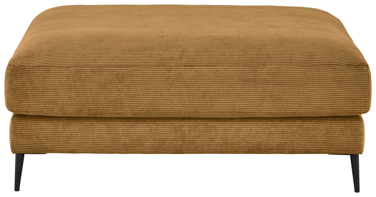 HOCKER Feincord Gelb  - Gelb/Schwarz, Design, Textil/Metall (120/43/90cm) - Dieter Knoll