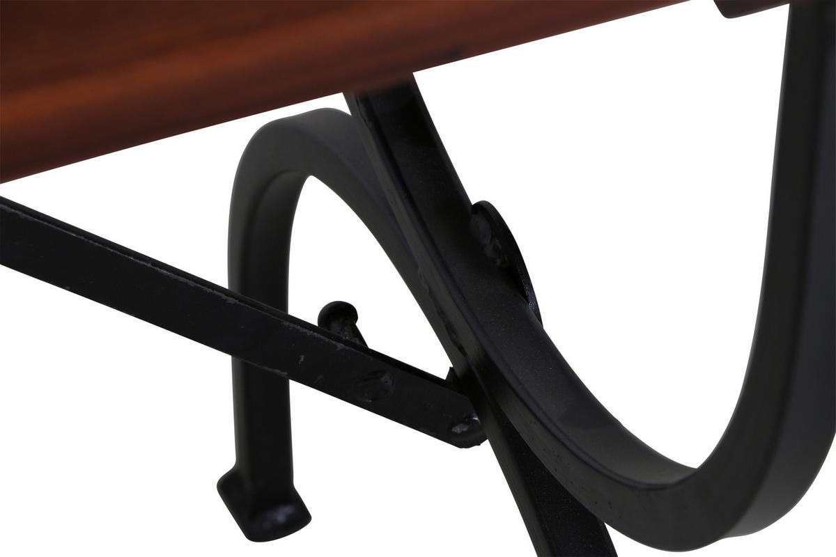 BIERTISCHGARNITUR 3-teilig  - Dunkelbraun, MODERN, Holz/Metall (60/60/180cm) - Gardenson