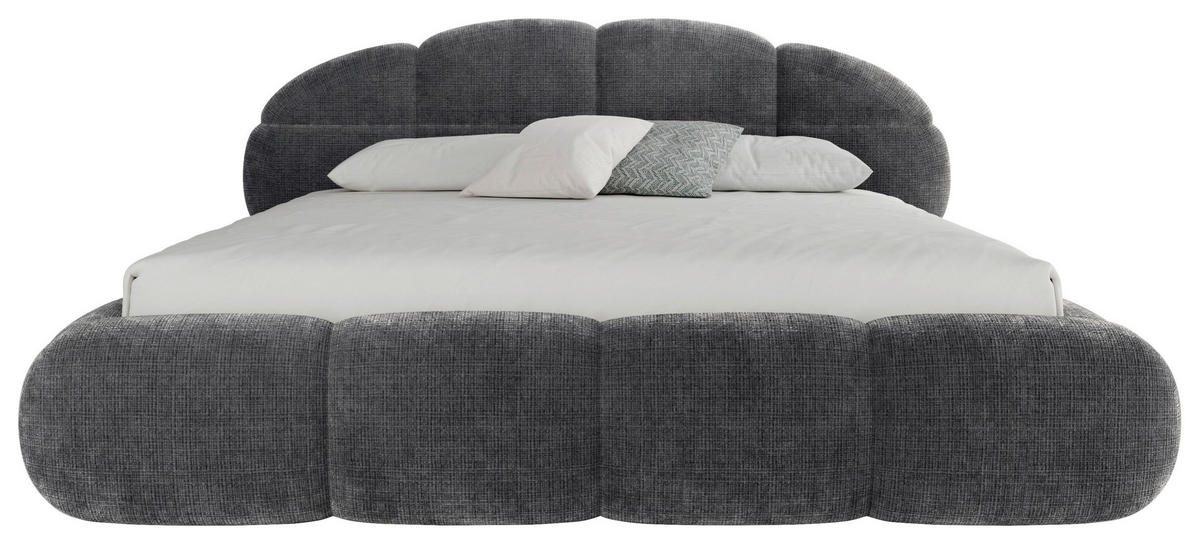 POLSTERBETT 180/200 cm,  in Anthrazit, gepolstertes Kopfteil, Lattenrost, Bettkasten,  - Anthrazit/Schwarz, Design, Holz/Textil (180/200cm) - Chameo