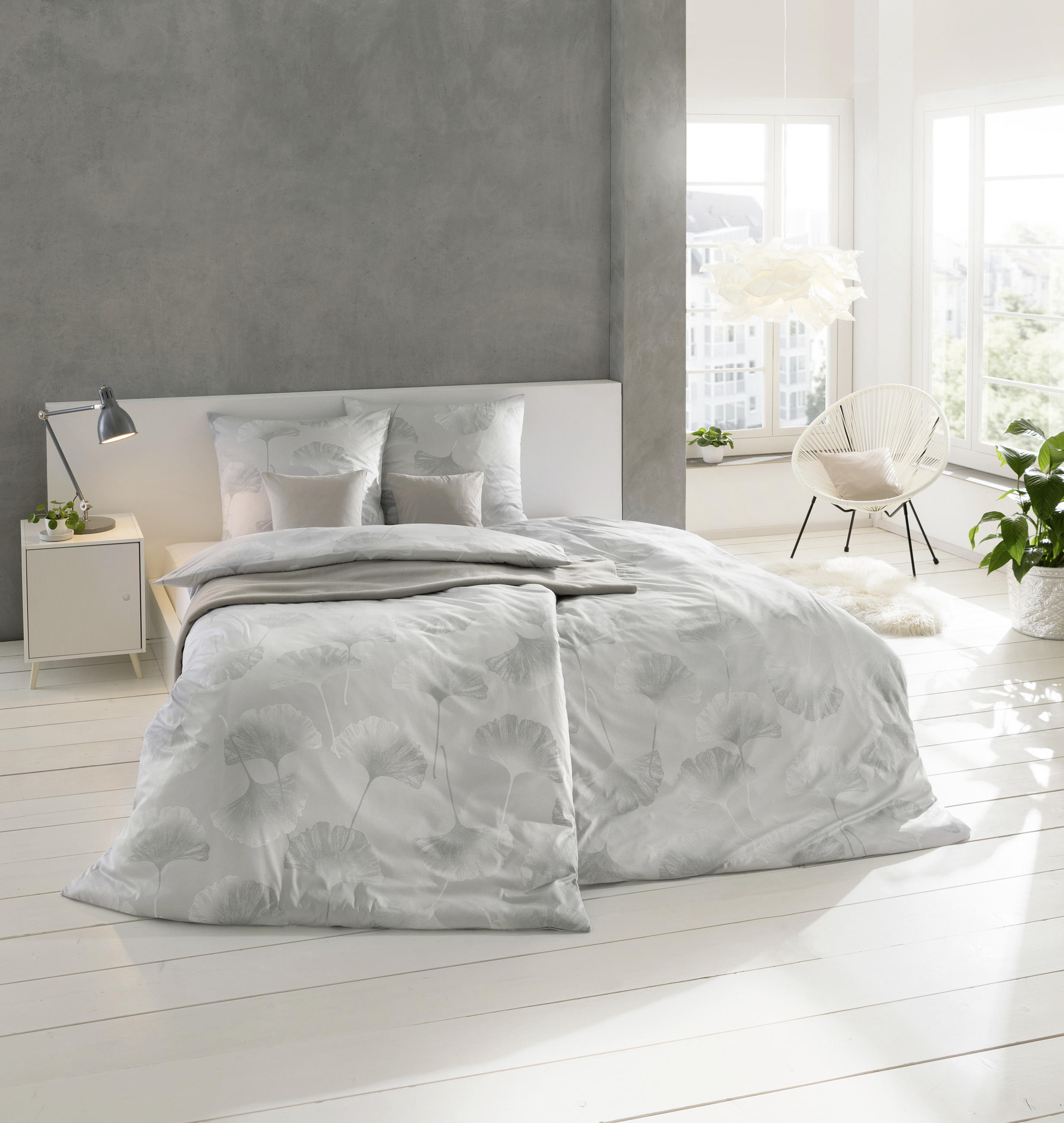 BETTWÄSCHE Isabella Interlock-Jersey 135/200 cm  - Platinfarben, Design, Textil (135/200cm) - Estella