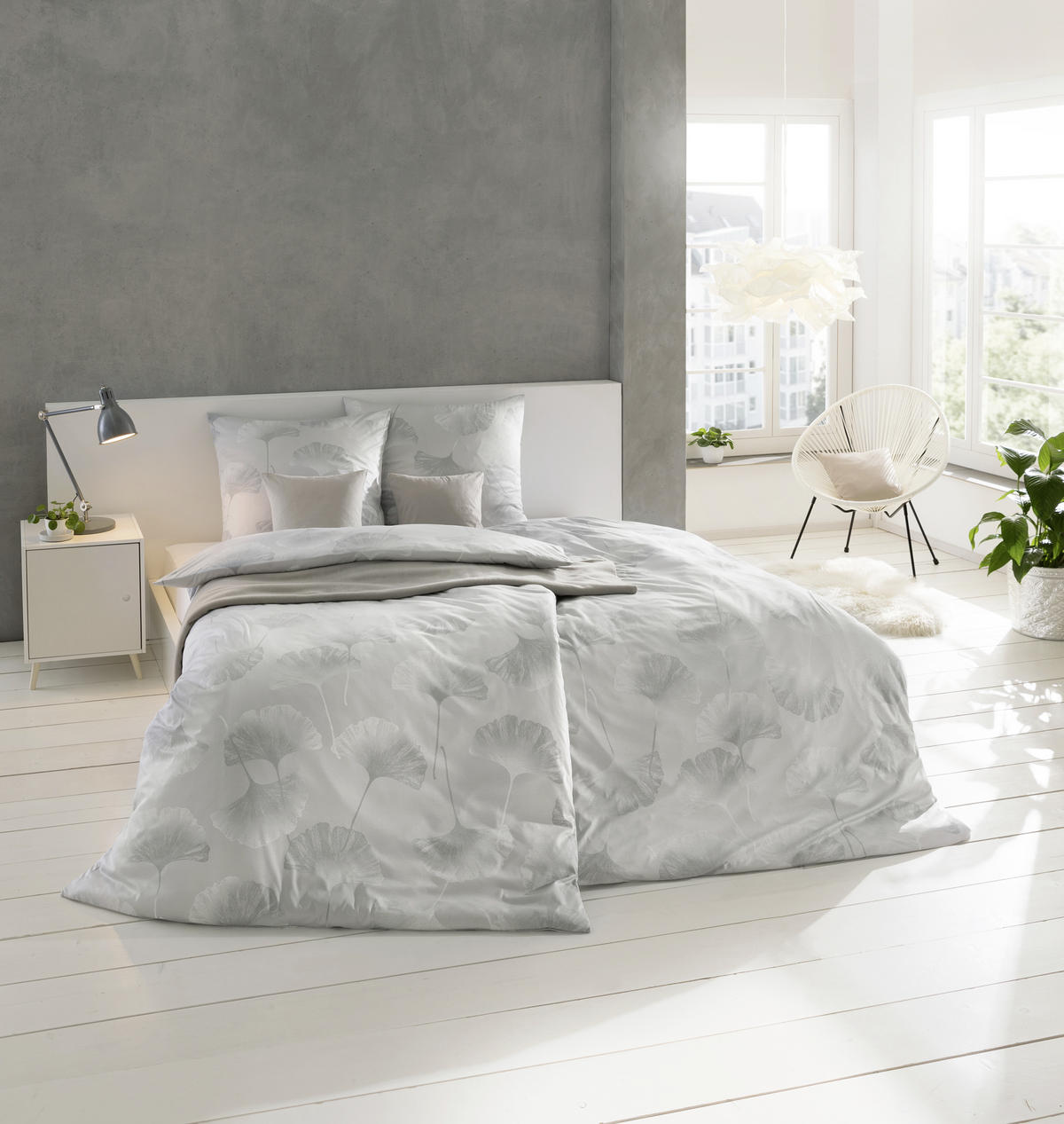 BETTWÄSCHE Isabella Interlock-Jersey 135/200 cm  - Platinfarben, Design, Textil (135/200cm) - Estella