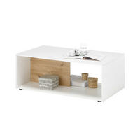 KLUBSKA MIZA, 110/40/60 cm bela, hrast artisan  - bela/hrast artisan, Design, leseni material (110/40/60cm) - Carryhome