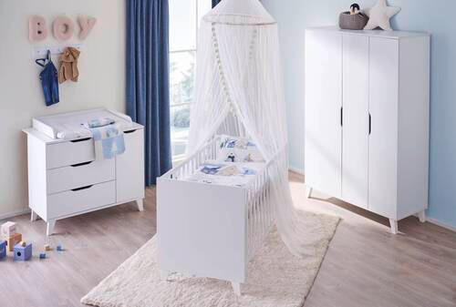 PREVIJALNA KOMODA Michi - bela, Trend, leseni material/les (109,0/94,0/52,4/71,6cm) - My Baby Lou