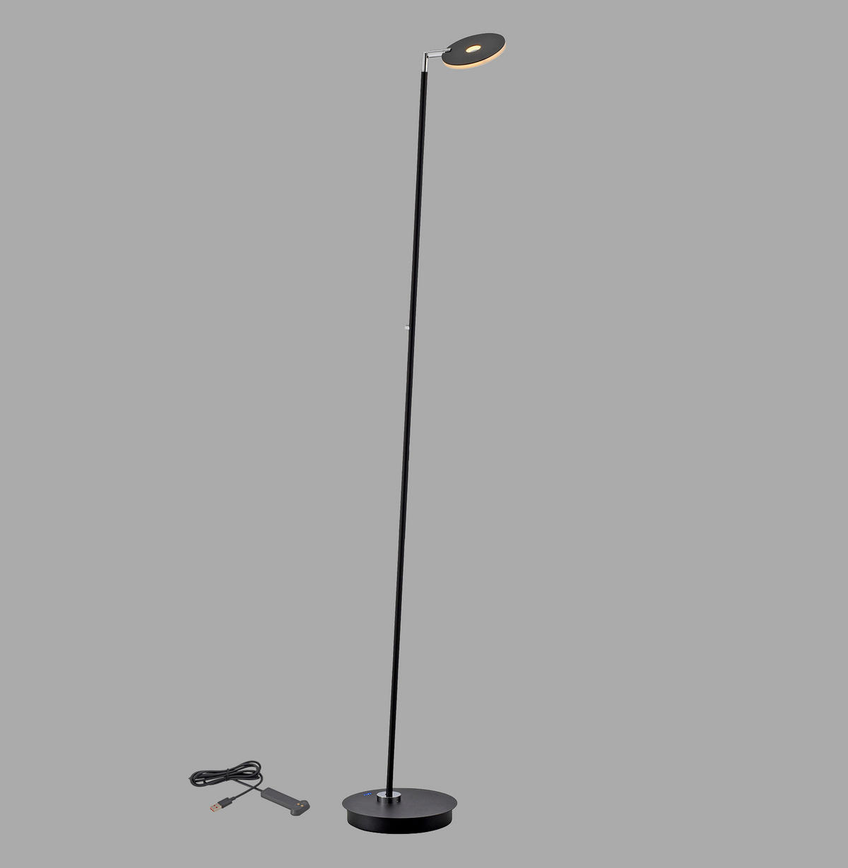 AKKU-STEHLEUCHTE Bente 42/42/160 cm  - Schwarz, Design, Kunststoff/Metall (42/42/160cm) - Paul Neuhaus