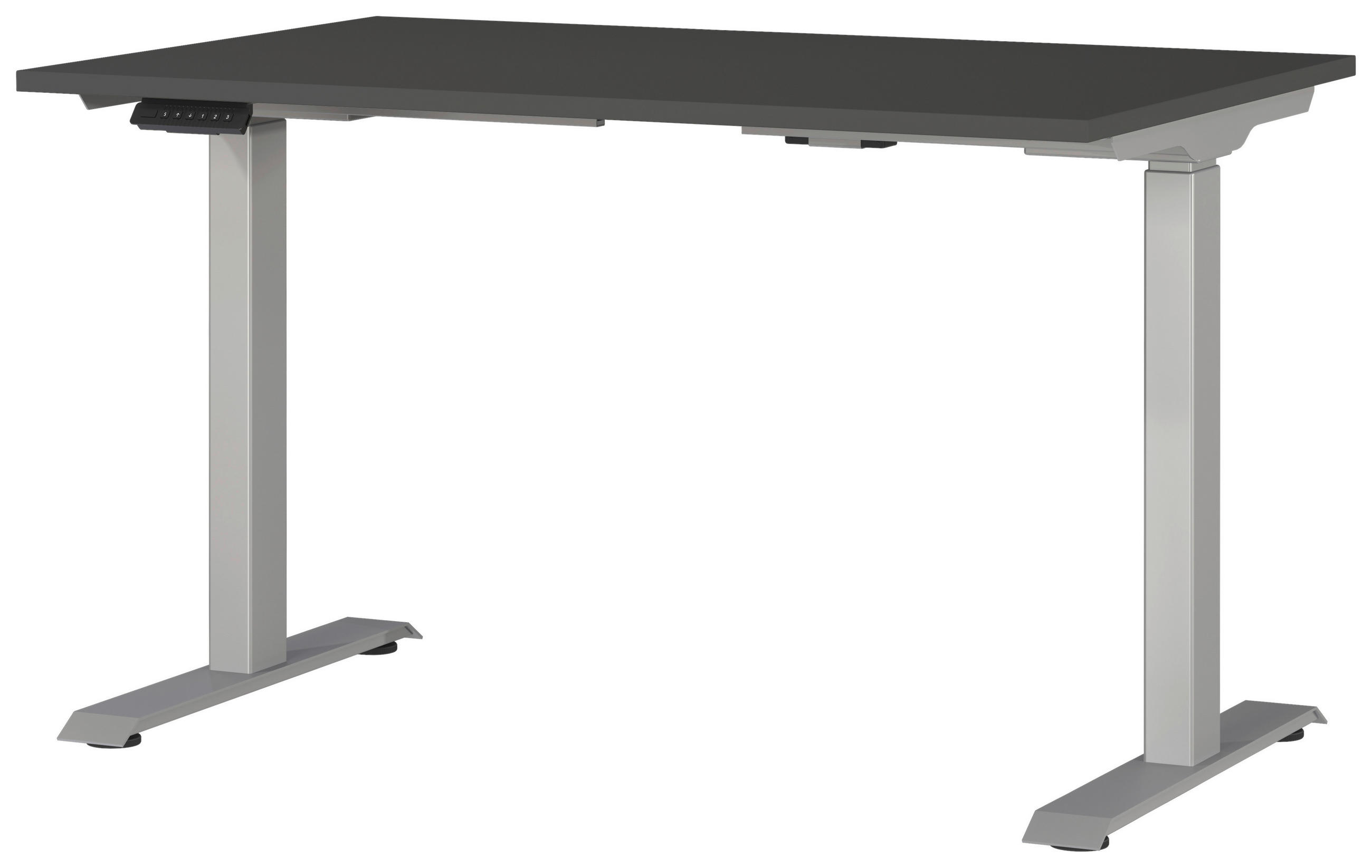 SCHREIBTISCH 120/80/72-118 cm  in Graphitfarben, Silberfarben  - Silberfarben/Graphitfarben, MODERN, Holzwerkstoff/Metall (120/80/72-118cm) - Novel
