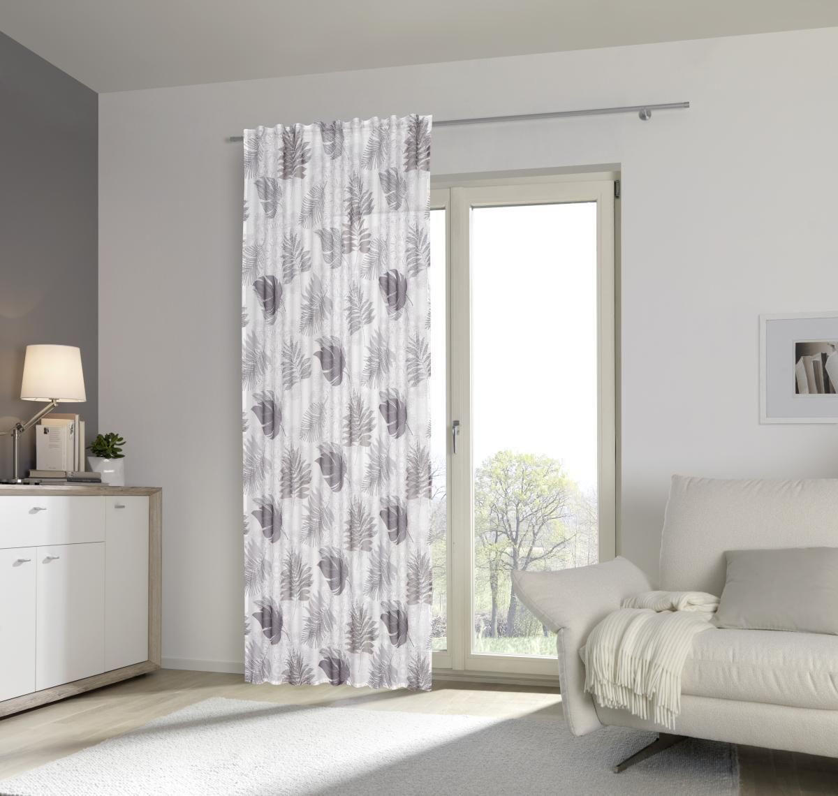 FERTIGVORHANG  halbtransparent   140/255 cm  - Anthrazit, Basics, Textil (140/255cm) - Esposa
