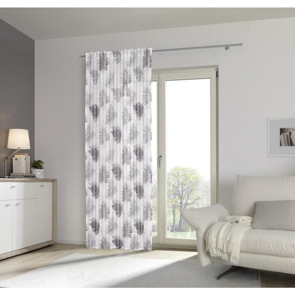Thumbnail - Esposa Fertigvorhang Lasco, Anthrazit, Textil, Blätter, 140x255 cm, beliebig kürzbar, Wohntextilien, Gardinen & Vorhänge...