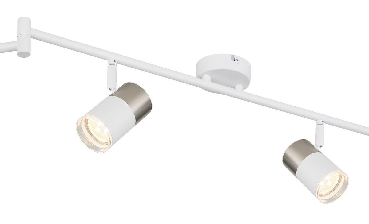 BODOVÉ SVÍTIDLO, 25 W/GU10, 180/8/18.5 cm - bílá/průhledné, Design, kov/plast (180/8/18.5cm) - Globo