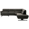 ECKSOFA in Echtleder Dunkelgrau  286/258 cm  - Dunkelgrau/Schwarz, Design, Leder/Metall (286/258cm) - Schöner Wohnen