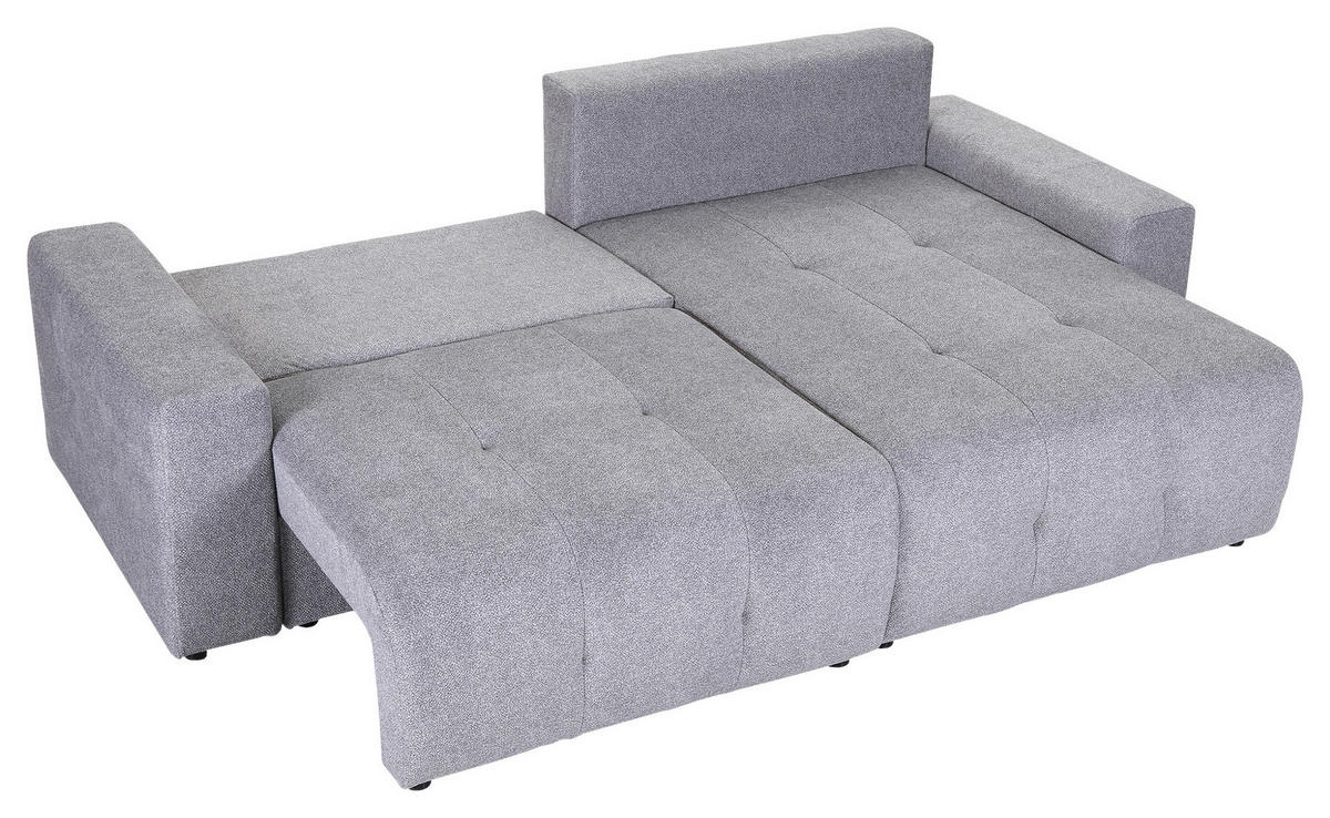 ECKSOFA in Velours Grau  - Schwarz/Grau, Konventionell, Kunststoff/Textil (247/156cm) - Carryhome