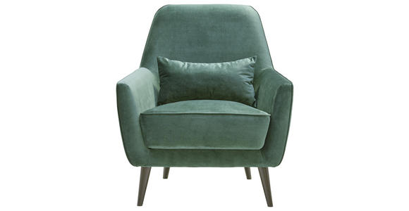 SESSEL in Mikrofaser Dunkelgrün - Dunkelgrün/Schwarz, MODERN, Holz/Textil (77/86/80cm) - Carryhome
