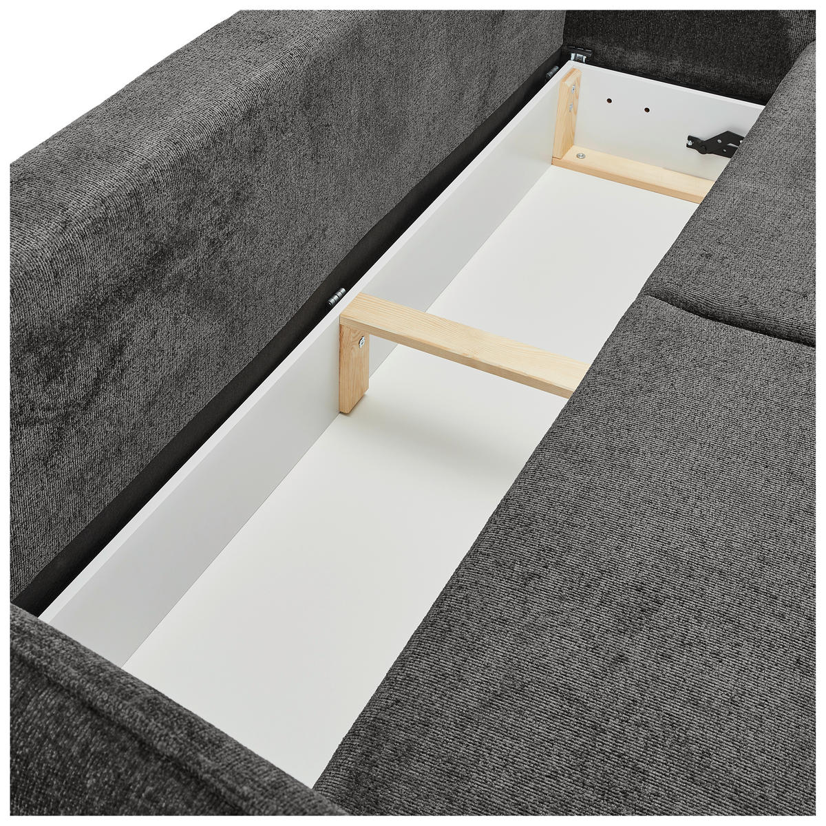 SCHLAFSOFA in Chenille Grau  - Schwarz/Grau, Konventionell, Holz/Textil (238/99/108cm) - MID.YOU