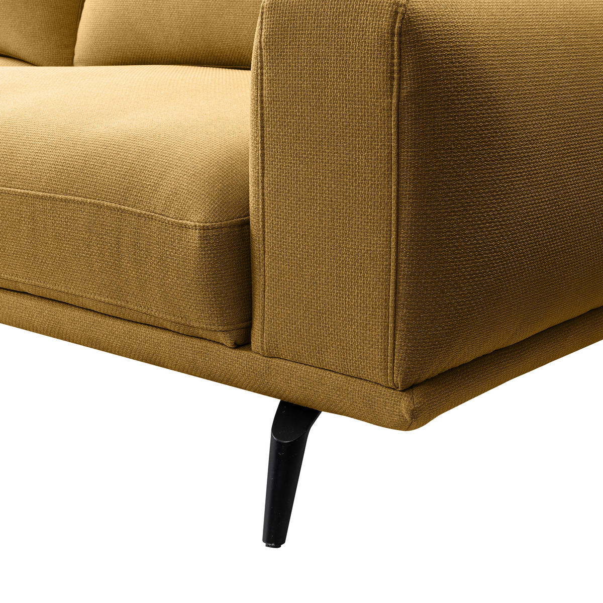2-SITZER-SOFA Webstoff Gelb  - Gelb/Schwarz, MODERN, Textil/Metall (202/89/115cm) - MID.YOU