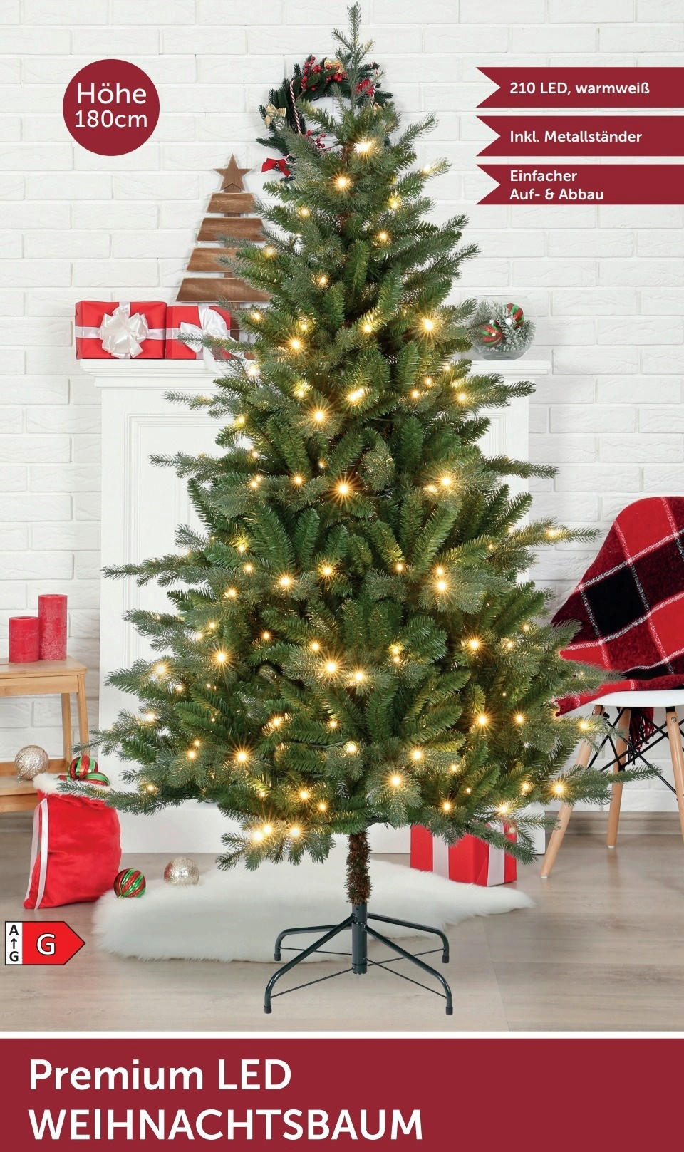 WEIHNACHTSBAUM 180 cm  - Basics (112/180cm) - X-Mas