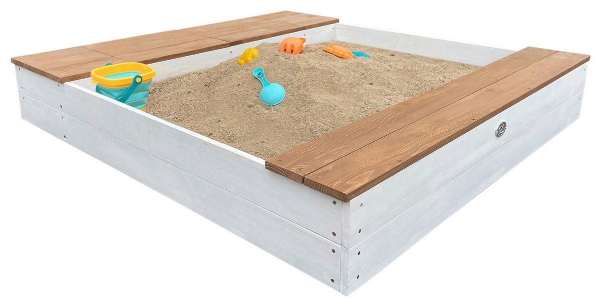 SANDKASTEN  - Braun/Weiß, KONVENTIONELL, Holz (117/18,7/119cm) - Ambia Garden