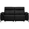 3-SITZER-SOFA  in Echtleder Schwarz   - Schwarz, Design, Leder/Metall (207/107/98cm) - Belluti