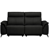 3-SITZER-SOFA Echtleder Schwarz  - Schwarz, Design, Leder/Metall (207/107/98cm) - Belluti