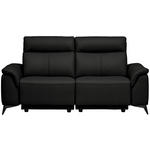 3-SITZER-SOFA  in Echtleder Schwarz   - Schwarz, Design, Leder/Metall (207/107/98cm) - Belluti