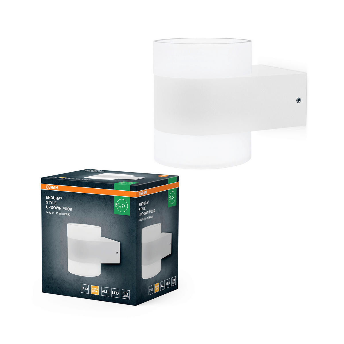 LED-AUßENLEUCHTE 13,1/9,1/11 cm   - Weiß, Basics, Kunststoff/Metall (13,1/9,1/11cm) - Osram