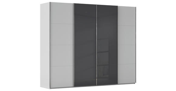 SCHWEBETÜRENSCHRANK  in Schwarz, Seidengrau  - Chromfarben/Seidengrau, KONVENTIONELL, Glas/Holzwerkstoff (271/235/68cm) - Novel
