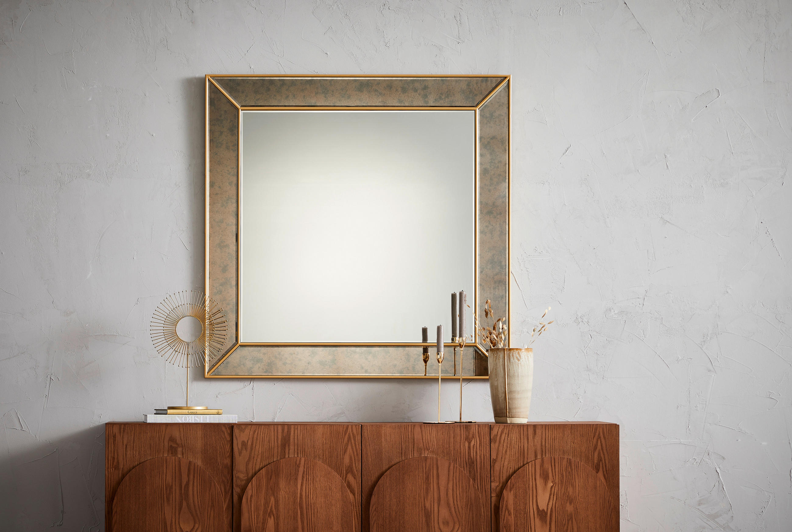 WANDSPIEGEL 100/100/1,9 cm  - Klar, Design, Glas/Holzwerkstoff (100/100/1,9cm) - MID.YOU