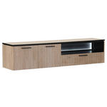 LOWBOARD  in 180/40/43 cm  - Eichefarben/Schwarz, Trend, Holzwerkstoff/Metall (180/40/43cm) - Carryhome