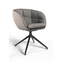 ARMLEHNSTUHL  Beinauswahl, Sitzfläche 360° drehbar, Stoff-/Lederauswahl Jacquard  Graubraun  - Graubraun/Schwarz, Design, Textil/Metall (62/81/63cm) - Dieter Knoll