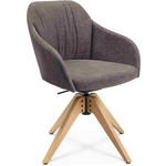 ARMLEHNSTUHL  in Velours  - Taupe/Eichefarben, Design, Holz/Textil (58/82,5-85,2/60cm) - Johann Jakob