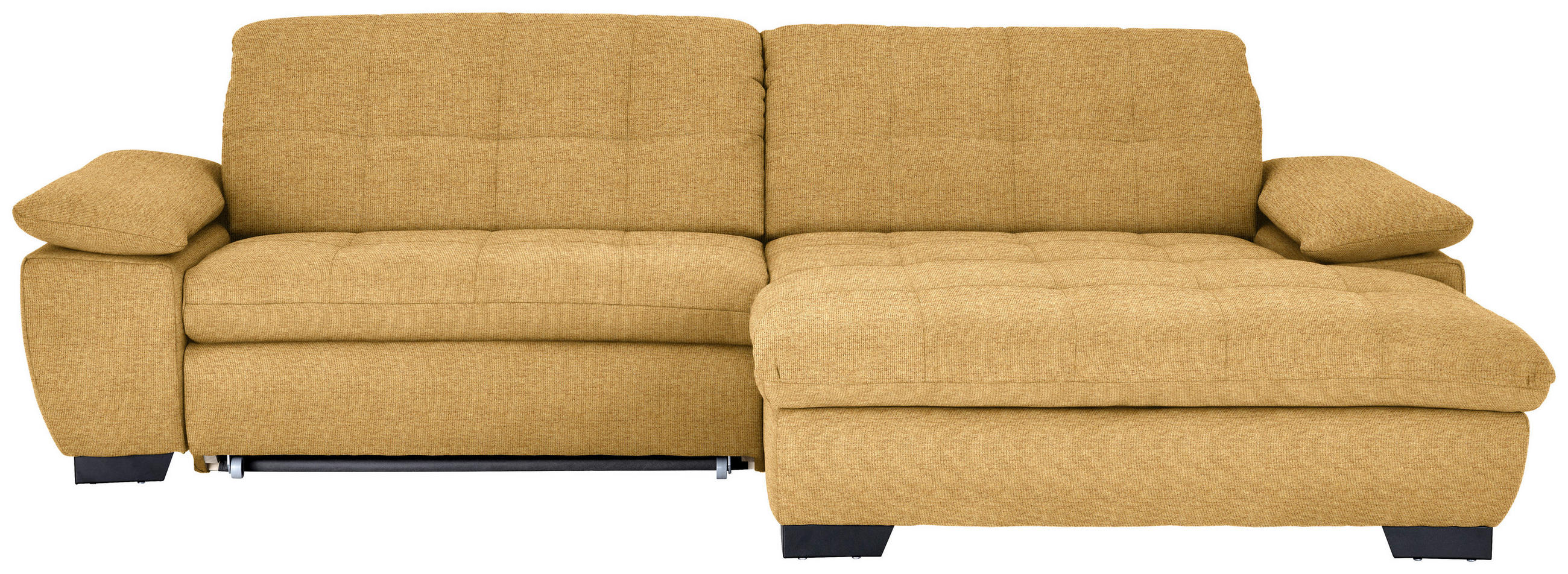 ECKSOFA in Webstoff Honig  265/180 cm  - Schwarz/Honig, Design, Textil/Metall (265/180cm) - Carryhome