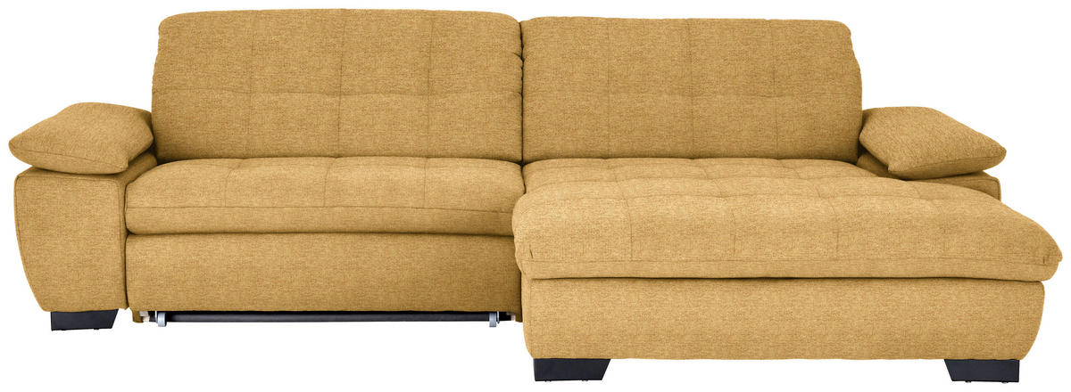 ECKSOFA in Webstoff Honig  - Schwarz/Honig, Design, Textil/Metall (265/180cm) - Carryhome