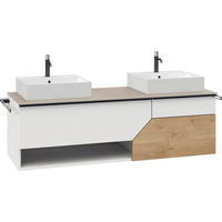 WASCHTISCHKOMBI 160 cm  - Eichefarben/Schwarz, LIFESTYLE, Holz/Keramik (160cm) - Voglauer