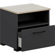 NACHTSCHRANK 50/48/42,1 cm  - Eichefarben/Anthrazit, Design, Holzwerkstoff/Metall (50/48/42,1cm) - Cantus