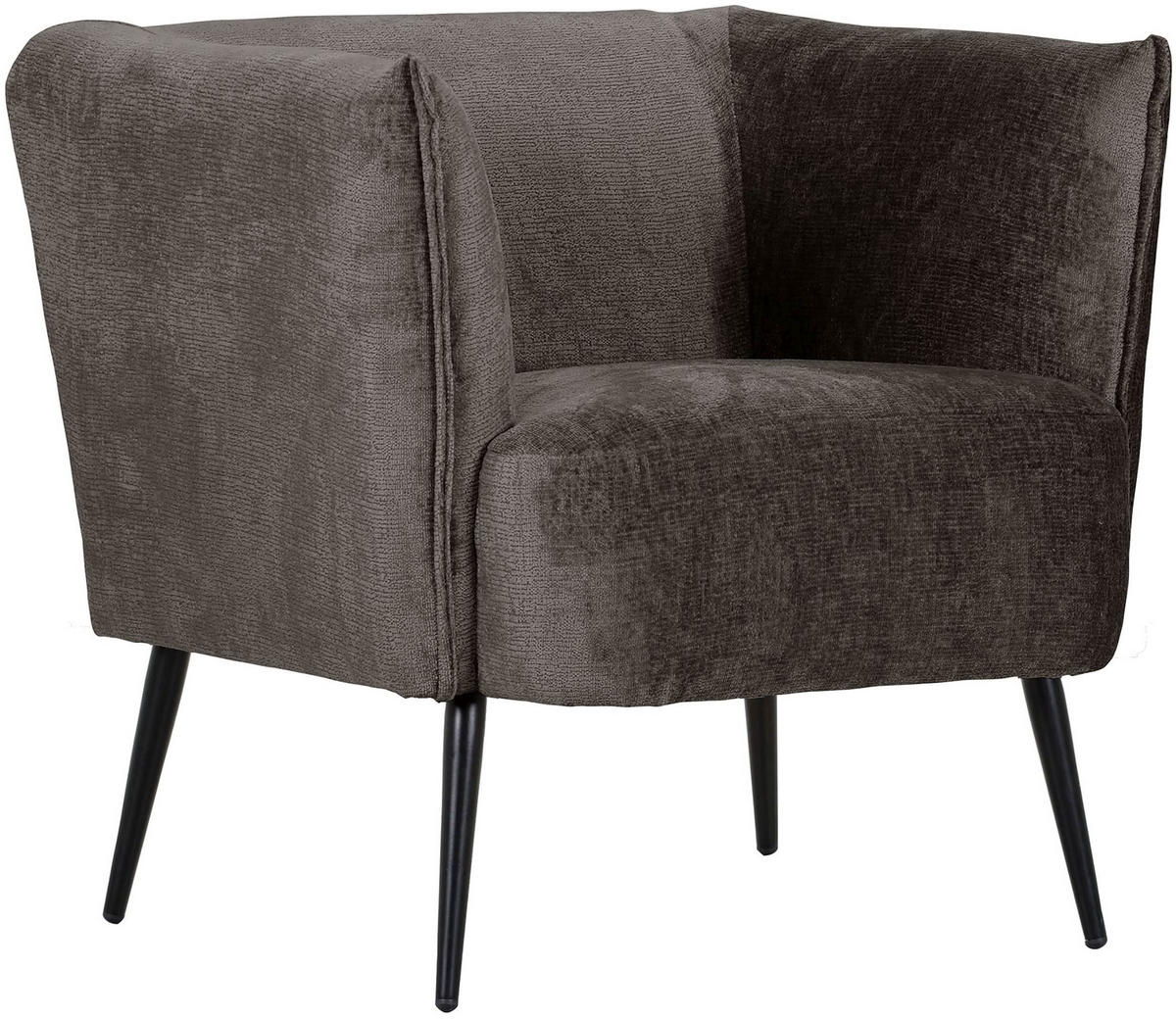 SESSEL in Chenille Dunkelgrau  - Dunkelgrau/Schwarz, Design, Textil/Metall (76/73/76cm) - Landscape