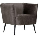 SESSEL in Chenille Dunkelgrau  - Dunkelgrau/Schwarz, Design, Textil/Metall (76/73/76cm) - Landscape