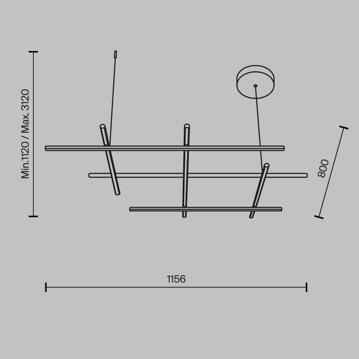 PENDELLEUCHTE 115,6/80/112 cm    - Goldfarben, Modern, Metall (115,6/80/112cm) - MAYTONI