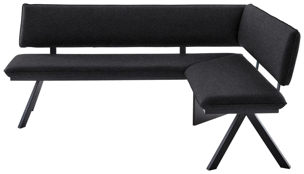 ECKBANK 190/150 cm  in Schwarz  - Schwarz, MODERN, Textil/Metall (190/150cm) - Cantus