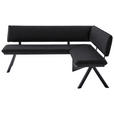 ECKBANK 205/165 cm  in Schwarz  - Schwarz, MODERN, Textil/Metall (205/165cm) - Cantus