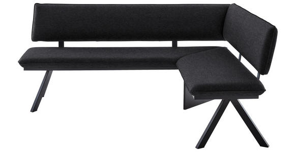 ECKBANK 205/165 cm in Schwarz - Schwarz, MODERN, Textil/Metall (205/165cm) - Cantus