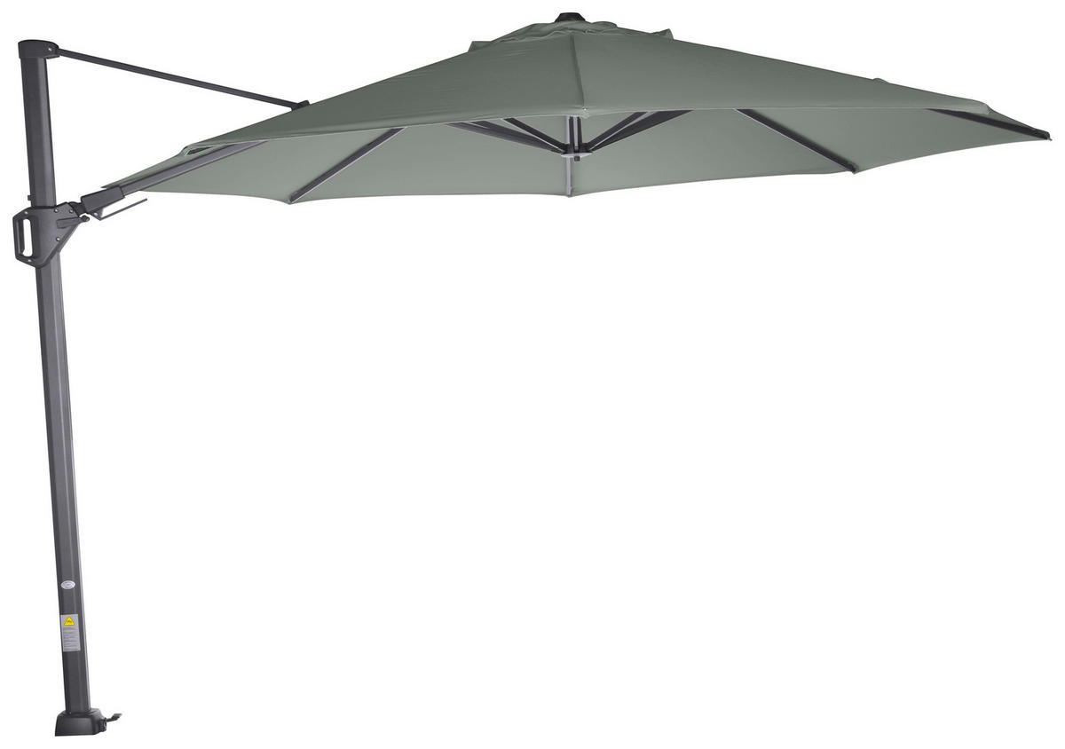 AMPELSCHIRM 350 cm  - Anthrazit/Olivgrün, KONVENTIONELL, Textil/Metall (350/350cm) - Siena Garden
